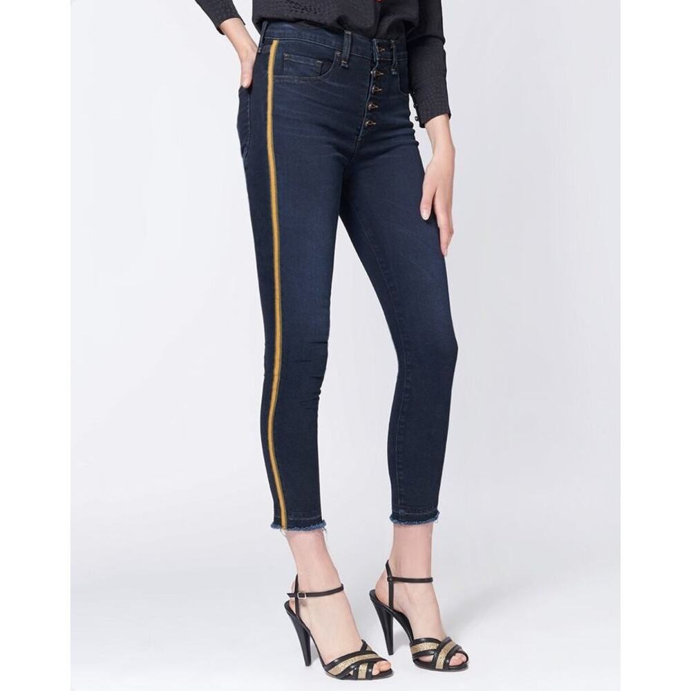 Veronica Beard Jeans size 28 Debbie Skinny Denim Dark Wash 10" High Rise Stripe